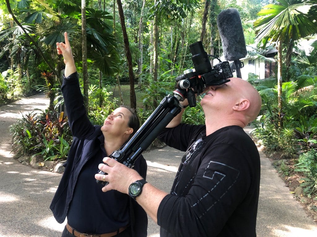 Dave filming in a Queensland rainforest