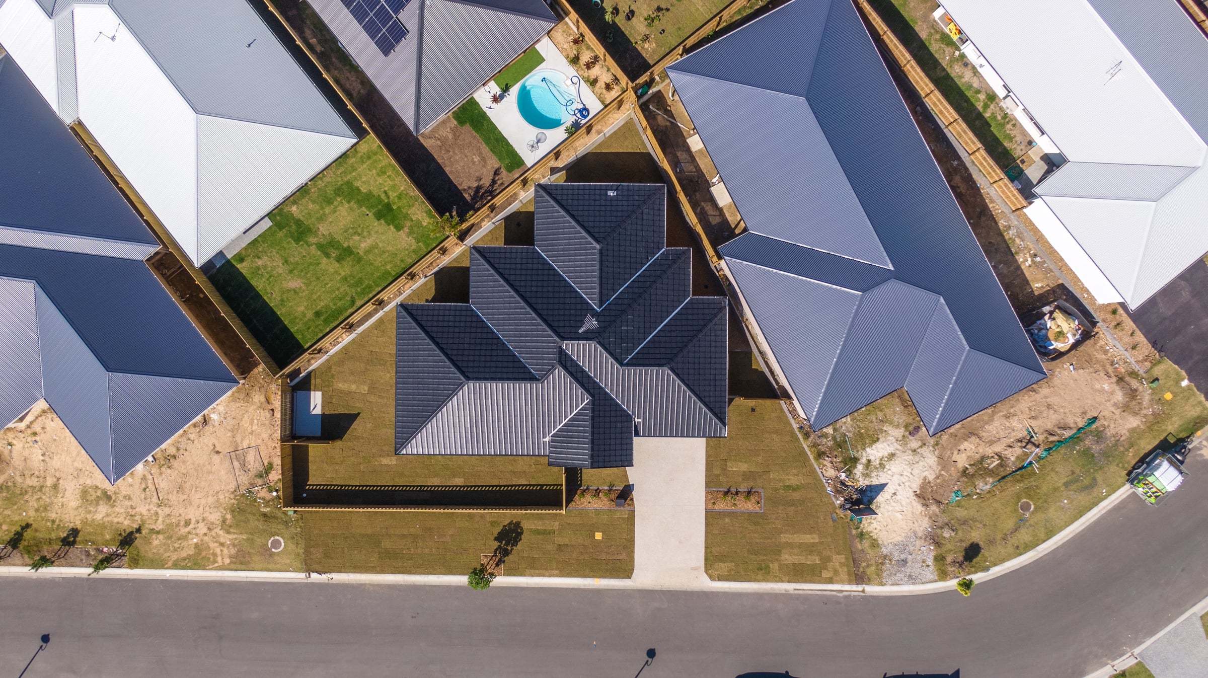 Aerial photography of a CJ Homes residential development