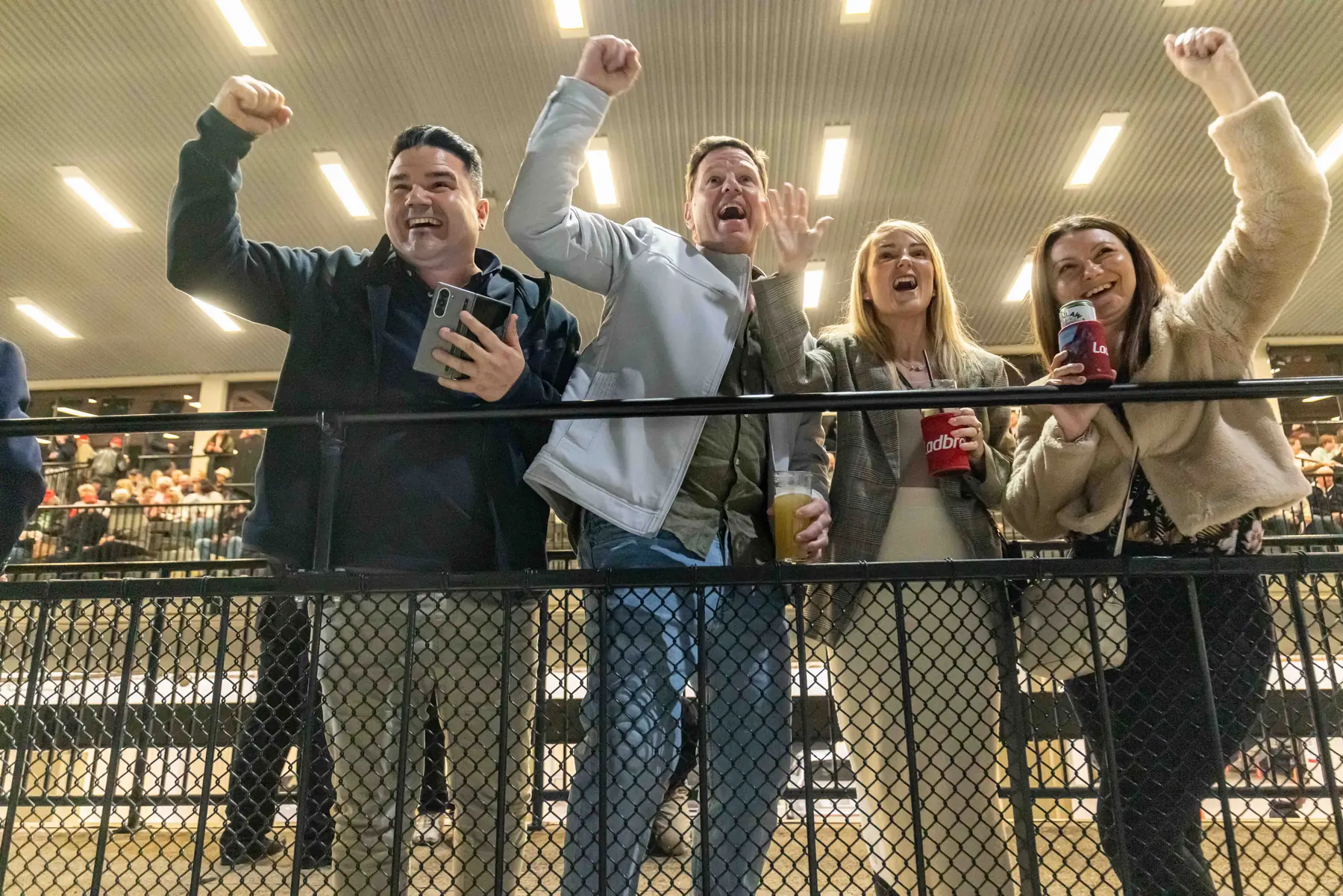 Spectators celebrating during Inter Dominion Grand Final Night
