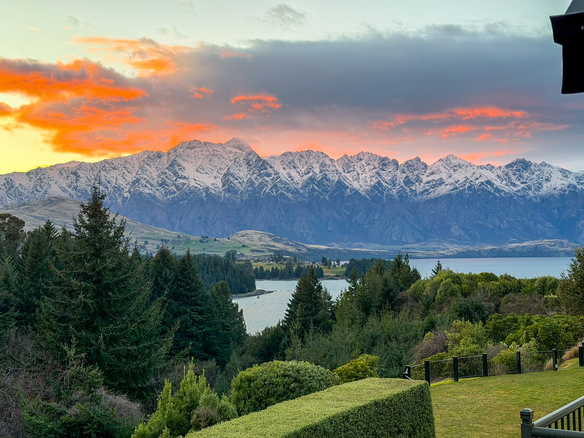 Winter sunset illuminating The Remarkables in Queenstown