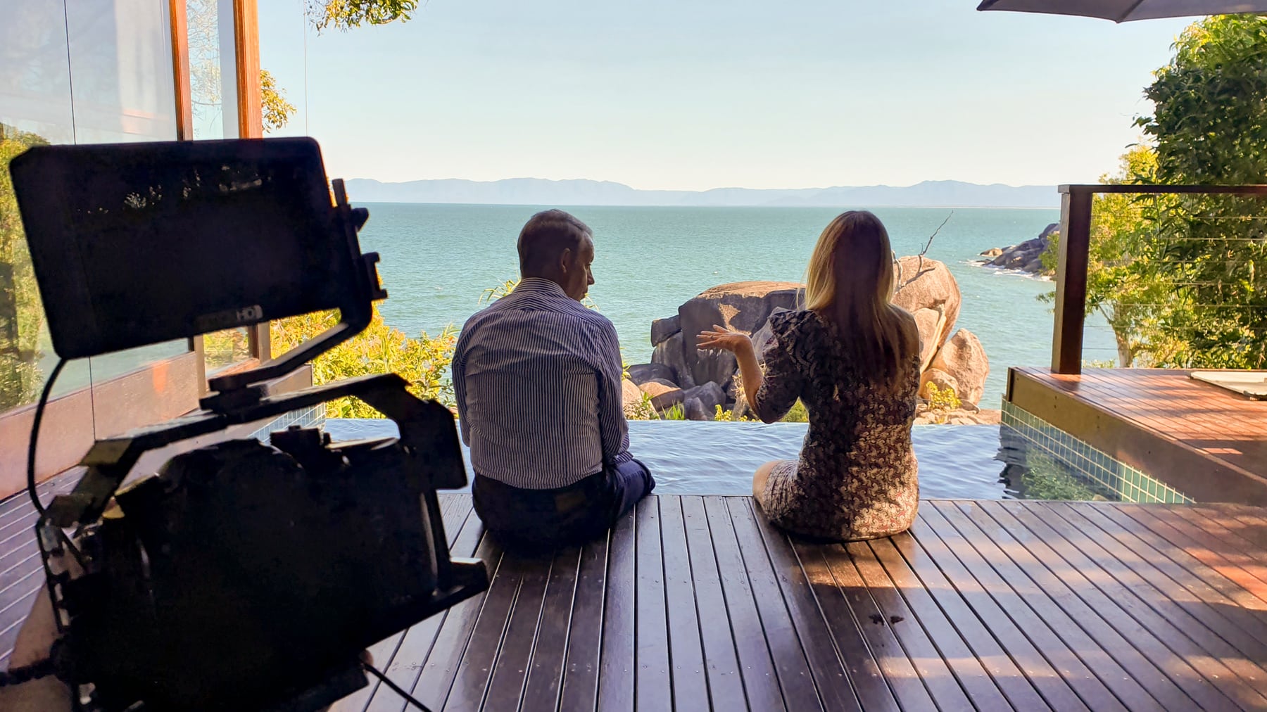 An interview setup at Makepeace Island