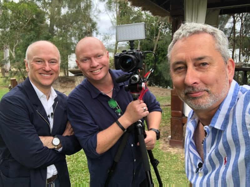 Dave with presenter Pete Colquhoun and producer Mike Chapman